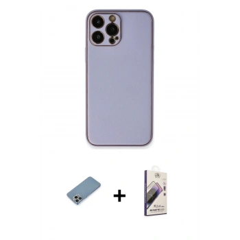 MARSİLYAN™- iPhone 13 Pro Max Kılıf Yadigar Klasik - Siyah Bilvis 3D Mat Cam Ekran Koruyucu + Shine Kamera Lens Koruma Cam - GI