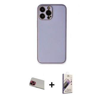 MARSİLYAN™- iPhone 13 Pro Max Kılıf Yadigar Klasik - Siyah Bilvis 3D Mat Cam Ekran Koruyucu + Rainbow Kamera Lens Koruma Cam - KI