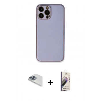 MARSİLYAN™- iPhone 13 Pro Max Kılıf Yadigar Klasik - Siyah Bilvis 3D Mat Cam Ekran Koruyucu + Pers Alüminyum Kamera Lens - SABE