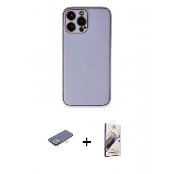 MARSİLYAN™- iPhone 13 Pro Max Kılıf Yadigar Klasik - Siyah Bilvis 3D Mat Cam Ekran Koruyucu + Renkli Kamera Lens Koruma Cam - SI