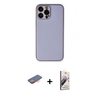 MARSİLYAN™- iPhone 13 Pro Max Kılıf Yadigar Klasik - Siyah Bilvis 3D Mat Cam Ekran Koruyucu + Renkli Kamera Lens Koruma Cam - TU