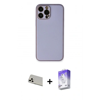 MARSİLYAN™- iPhone 13 Pro Max Kılıf Yadigar Klasik - Siyah Bilvis 5in1 3D Magic Cam Ekran Koruyucu + Rainbow Kamera Lens Koruma Cam - BZ