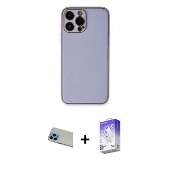 MARSİLYAN™- iPhone 13 Pro Max Kılıf Yadigar Klasik - Siyah Bilvis 5in1 3D Magic Cam Ekran Koruyucu + Rainbow Kamera Lens Koruma Cam - MI