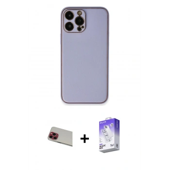 MARSİLYAN™- iPhone 13 Pro Max Kılıf Yadigar Klasik - Siyah Bilvis 5in1 3D Magic Cam Ekran Koruyucu + Rainbow Kamera Lens Koruma Cam - KI