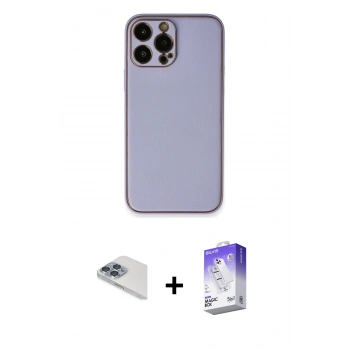 MARSİLYAN™- iPhone 13 Pro Max Kılıf Yadigar Klasik - Siyah Bilvis 5in1 3D Magic Cam Ekran Koruyucu + Pers Alüminyum Kamera Lens - SABE
