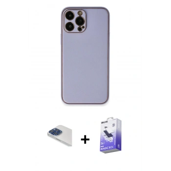 MARSİLYAN™- iPhone 13 Pro Max Kılıf Yadigar Klasik - Siyah Bilvis 5in1 5D Magic Hayalet Cam Ekran Koruyucu + Pers Alüminyum Kamera Lens - LT