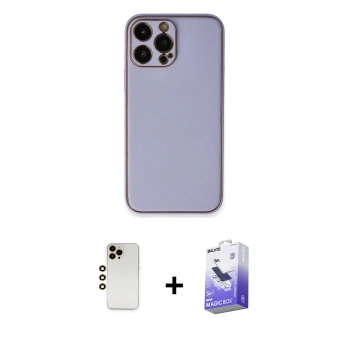 MARSİLYAN™- iPhone 13 Pro Max Kılıf Yadigar Klasik - Siyah Bilvis 5in1 5D Magic Hayalet Cam Ekran Koruyucu + Shine Kamera Lens - GD