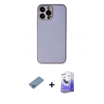 MARSİLYAN™- iPhone 13 Pro Max Kılıf Yadigar Klasik - Siyah Bilvis 5in1 5D Magic Hayalet Cam Ekran Koruyucu + Shine Kamera Lens Koruma Cam - GI