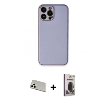 MARSİLYAN™- iPhone 13 Pro Max Kılıf Yadigar Klasik - Siyah Bilvis Hayalet Cam Ekran Koruyucu + Rainbow Kamera Lens Koruma Cam - BZ