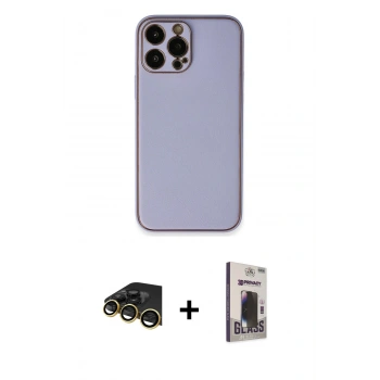 MARSİLYAN™- iPhone 13 Pro Max Kılıf Yadigar Klasik - Siyah Bilvis Hayalet Cam Ekran Koruyucu + Raze Metal Kamera Lens - GD