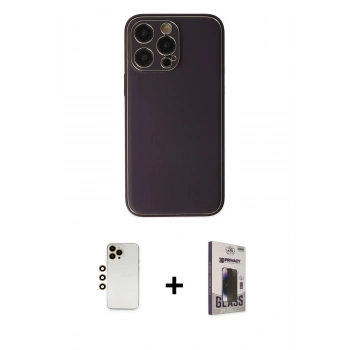 MARSİLYAN™- iPhone 13 Pro Max Kılıf Yadigar Klasik - Siyah Bilvis Hayalet Cam Ekran Koruyucu + Shine Kamera Lens - GD