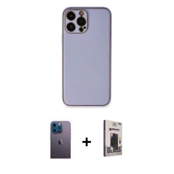 MARSİLYAN™- iPhone 13 Pro Max Kılıf Yadigar Klasik - Siyah Bilvis Hayalet Cam Ekran Koruyucu + Neon Fosforlu Kamera Lens - MI