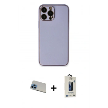 MARSİLYAN™- iPhone 13 Pro Max Kılıf Yadigar Klasik - Siyah Bilvis Hayalet Cam Ekran Koruyucu + Rainbow Kamera Lens Koruma Cam - MI