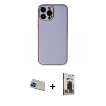 MARSİLYAN™- iPhone 13 Pro Max Kılıf Yadigar Klasik - Siyah Bilvis Hayalet Cam Ekran Koruyucu + Rainbow Kamera Lens Koruma Cam - MI