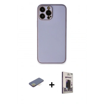 MARSİLYAN™- iPhone 13 Pro Max Kılıf Yadigar Klasik - Siyah Bilvis Hayalet Cam Ekran Koruyucu + Renkli Kamera Lens Koruma Cam - SI