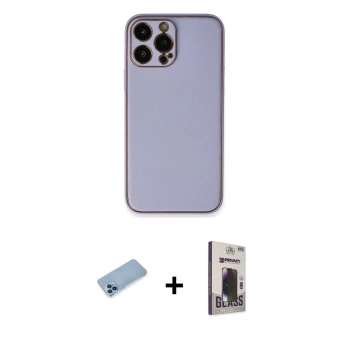 MARSİLYAN™- iPhone 13 Pro Max Kılıf Yadigar Klasik - Siyah Bilvis Hayalet Cam Ekran Koruyucu + Shine Kamera Lens Koruma Cam - MI