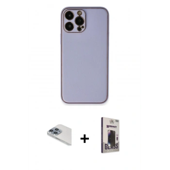 MARSİLYAN™- iPhone 13 Pro Max Kılıf Yadigar Klasik - Siyah Bilvis Hayalet Cam Ekran Koruyucu + Pers Alüminyum Kamera Lens - SABE