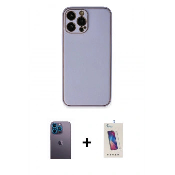 MARSİLYAN™- iPhone 13 Pro Max Kılıf Yadigar Klasik - Siyah Joko 5D Cam + Neon Fosforlu Kamera Lens - MI