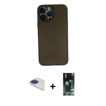 MARSİLYAN™- iPhone 13 Pro Max Kılıf Yadigar Yansıma Serisi - Şeffaf 360 Full Body Arka Koruyucu + Pers Alüminyum Kamera Lens - LT