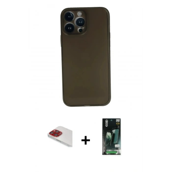 MARSİLYAN™- iPhone 13 Pro Max Kılıf Yadigar Yansıma Serisi - Şeffaf 360 Full Body Arka Koruyucu + Pers Alüminyum Kamera Lens - KI