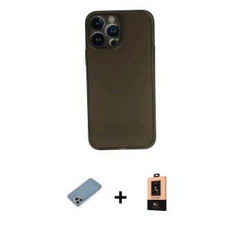 MARSİLYAN™- iPhone 13 Pro Max Kılıf Yadigar Yansıma Serisi - Şeffaf Maxco Cam Ekran Koruyucu + Shine Kamera Lens Koruma Cam - GI