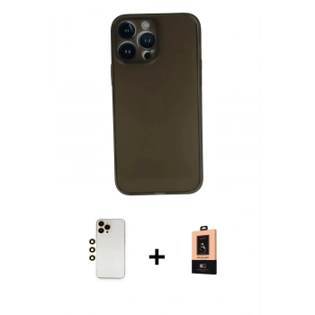 MARSİLYAN™- iPhone 13 Pro Max Kılıf Yadigar Yansıma Serisi - Şeffaf Maxco Cam Ekran Koruyucu + Shine Kamera Lens - GD