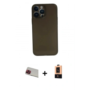 MARSİLYAN™- iPhone 13 Pro Max Kılıf Yadigar Yansıma Serisi - Şeffaf Maxco Cam Ekran Koruyucu + Rainbow Kamera Lens Koruma Cam - KI