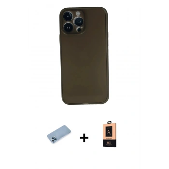 MARSİLYAN™- iPhone 13 Pro Max Kılıf Yadigar Yansıma Serisi - Şeffaf Maxco Cam Ekran Koruyucu + Shine Kamera Lens Koruma Cam - MI