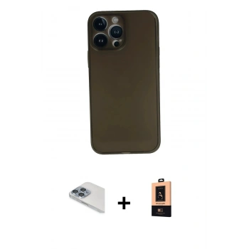 MARSİLYAN™- iPhone 13 Pro Max Kılıf Yadigar Yansıma Serisi - Şeffaf Maxco Cam Ekran Koruyucu + Pers Alüminyum Kamera Lens - SABE