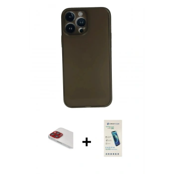 MARSİLYAN™- iPhone 13 Pro Max Kılıf Yadigar Yansıma Serisi - Şeffaf Pasifik Cam Ekran Koruyucu + Pers Alüminyum Kamera Lens - KI