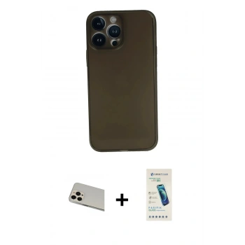 MARSİLYAN™- iPhone 13 Pro Max Kılıf Yadigar Yansıma Serisi - Şeffaf Pasifik Cam Ekran Koruyucu + Rainbow Kamera Lens Koruma Cam - REGD