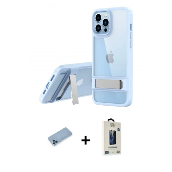 MARSİLYAN™- iPhone 13 Pro Max Kılıf Yadigar Yansıma - Siyah Bilvis Hayalet Cam Ekran Koruyucu + Shine Kamera Lens Koruma Cam - MI