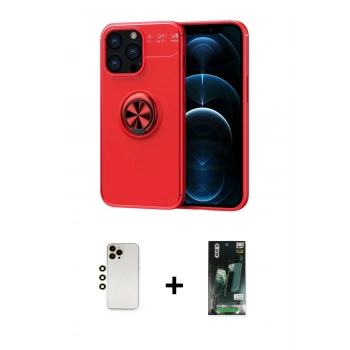 MARSİLYAN™- iPhone 13 Pro Max Kılıf Yankı Form Prime - Şeffaf 360 Full Body Arka Koruyucu + Shine Kamera Lens - GD
