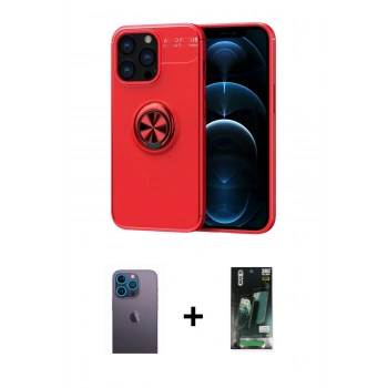 MARSİLYAN™- iPhone 13 Pro Max Kılıf Yankı Form Prime - Şeffaf 360 Full Body Arka Koruyucu + Neon Fosforlu Kamera Lens - MI