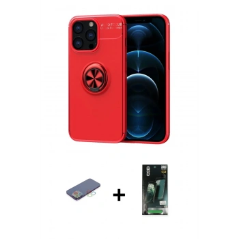 MARSİLYAN™- iPhone 13 Pro Max Kılıf Yankı Form Prime - Şeffaf 360 Full Body Arka Koruyucu + Renkli Kamera Lens Koruma Cam - MI