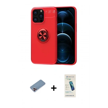 MARSİLYAN™- iPhone 13 Pro Max Kılıf Yankı Form Prime - Şeffaf Pasifik Cam Ekran Koruyucu + Shine Kamera Lens Koruma Cam - PE