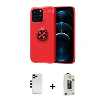 MARSİLYAN™- iPhone 13 Pro Max Kılıf Yankı Form Prime - Siyah Bilvis Hayalet Cam Ekran Koruyucu + Shine Kamera Lens - GD