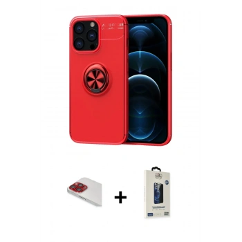 MARSİLYAN™- iPhone 13 Pro Max Kılıf Yankı Form Prime - Siyah Bilvis Hayalet Cam Ekran Koruyucu + Pers Alüminyum Kamera Lens - KI
