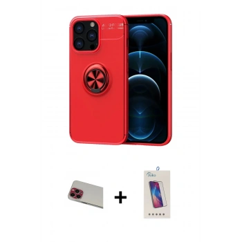 MARSİLYAN™- iPhone 13 Pro Max Kılıf Yankı Form Prime - Siyah Joko 5D Cam + Rainbow Kamera Lens Koruma Cam - KI