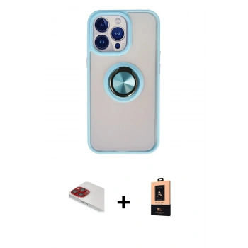 MARSİLYAN™- iPhone 13 Pro Max Kılıf Yörünge Çizgi - Şeffaf Maxco Cam Ekran Koruyucu + Pers Alüminyum Kamera Lens - KI