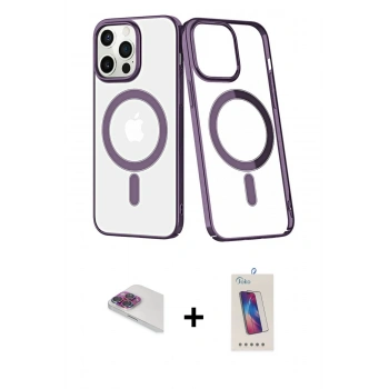 MARSİLYAN™- iPhone 13 Pro Max Kılıf Yörünge Minimal - Siyah Joko 5D Cam + Pers Alüminyum Kamera Lens - GI