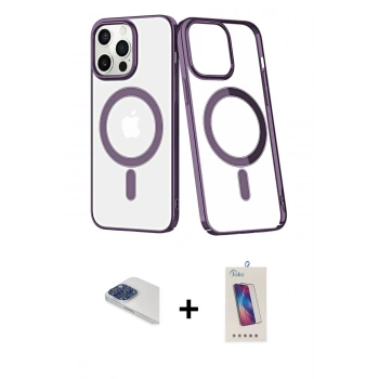 MARSİLYAN™- iPhone 13 Pro Max Kılıf Yörünge Minimal - Siyah Joko 5D Cam + Pers Alüminyum Kamera Lens - LT