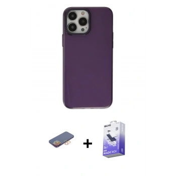 MARSİLYAN™- iPhone 13 Pro Max Kılıf Zirve Doku Koleksiyonu - Siyah Bilvis 5in1 5D Magic Hayalet Cam Ekran Koruyucu + Renkli Kamera Lens Koruma Cam - TU