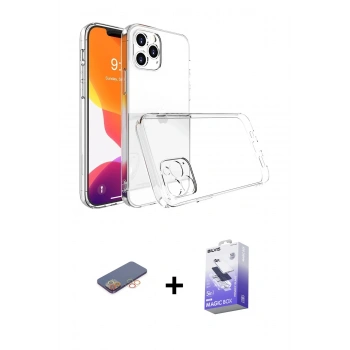 MARSİLYAN™- iPhone 13 Pro Max Kılıf Zirve Doku - Siyah Bilvis 5in1 5D Magic Hayalet Cam Ekran Koruyucu + Renkli Kamera Lens Koruma Cam - TU