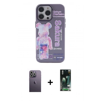 MARSİLYAN™- iPhone 13 Pro Max Kılıf Zirve Form Özel Seri - Şeffaf 360 Full Body Arka Koruyucu + Neon Fosforlu Kamera Lens - BZ