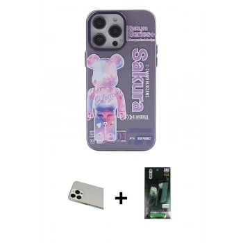 MARSİLYAN™- iPhone 13 Pro Max Kılıf Zirve Form Özel Seri - Şeffaf 360 Full Body Arka Koruyucu + Rainbow Kamera Lens Koruma Cam - BZ