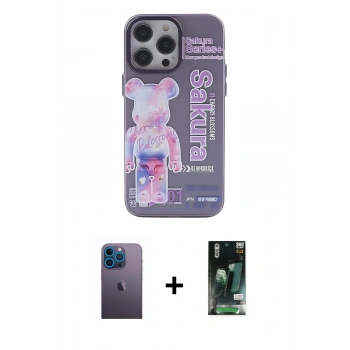 MARSİLYAN™- iPhone 13 Pro Max Kılıf Zirve Form Özel Seri - Şeffaf 360 Full Body Arka Koruyucu + Neon Fosforlu Kamera Lens - MI