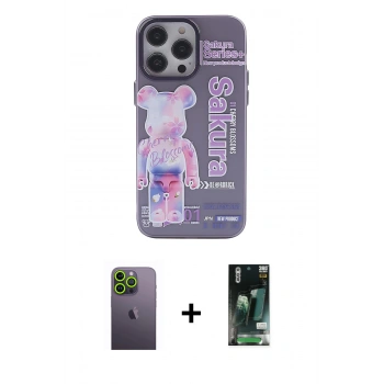 MARSİLYAN™- iPhone 13 Pro Max Kılıf Zirve Form Özel Seri - Şeffaf 360 Full Body Arka Koruyucu + Neon Fosforlu Kamera Lens - YL
