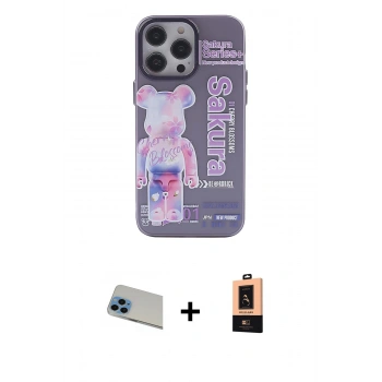MARSİLYAN™- iPhone 13 Pro Max Kılıf Zirve Form Özel Seri - Şeffaf Maxco Cam Ekran Koruyucu + Rainbow Kamera Lens Koruma Cam - MI