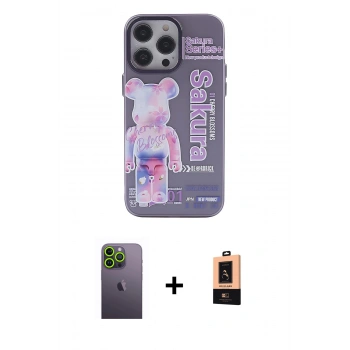 MARSİLYAN™- iPhone 13 Pro Max Kılıf Zirve Form Özel Seri - Şeffaf Maxco Cam Ekran Koruyucu + Neon Fosforlu Kamera Lens - YL